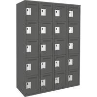 Assembled Clean Line Personal Effects Lockers, 5 -tier, Bank of 4, 12" x 72" x 48", Steel Pathway Supply LP