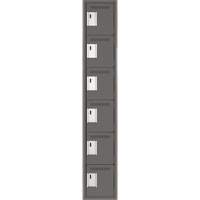 Clean Line Lockerette, 6 -tier, 12" x 18" x 72", Steel, Charcoal, Rivet (Assembled) Pathway Supply LP