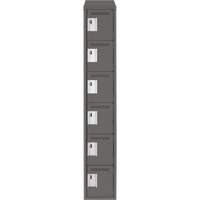 Clean Line Lockerette, 6 -tier, 12" x 18" x 78", Steel, Charcoal, Rivet (Assembled) Pathway Supply LP