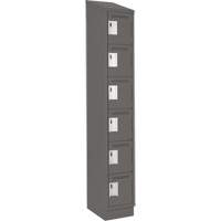 Clean Line Lockerette, 6 -tier, 12" x 18" x 82", Steel, Charcoal, Rivet (Assembled) Pathway Supply LP