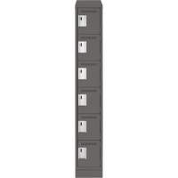 Clean Line Lockerette, 6 -tier, 12" x 18" x 82", Steel, Charcoal, Rivet (Assembled) Pathway Supply LP