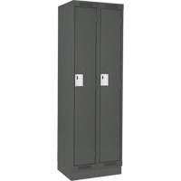 Clean Line Lockers, Bank of 2, 24" x 18" x 76", Steel, Charcoal, Rivet (Assembled) Pathway Supply LP