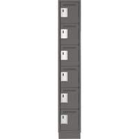 Clean Line Lockerette, 6 -tier, 12" x 18" x 76", Steel, Charcoal, Rivet (Assembled) Pathway Supply LP