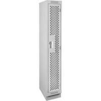 Clean Line Lockers, 12" x 18" x 76", Steel, Grey, Rivet (Assembled), Perforated Pathway Supply LP
