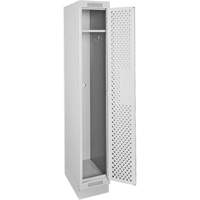 Clean Line Lockers, 12" x 18" x 76", Steel, Grey, Rivet (Assembled), Perforated Pathway Supply LP