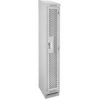 Clean Line Lockers, 12" x 18" x 82", Steel, Grey, Rivet (Assembled), Perforated Pathway Supply LP