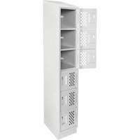 Assembled Lockerettes Clean Line Perforated Economy Lockers, 6 -tier, 18" x 72" x 12", Steel Pathway Supply LP