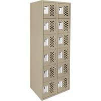 Clean-Line Perforated Lockerette, 6 -tier, Bank of 2, 12" x 72" x 12", Steel Pathway Supply LP