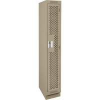 Clean Line Lockers, 12" x 12" x 76", Steel, Beige, Rivet (Assembled), Perforated Pathway Supply LP