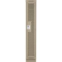 Clean Line Lockers, 12" x 12" x 76", Steel, Beige, Rivet (Assembled), Perforated Pathway Supply LP