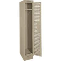 Clean Line Lockers, 12" x 12" x 76", Steel, Beige, Rivet (Assembled), Perforated Pathway Supply LP
