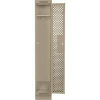 Clean Line Lockers, 12" x 12" x 76", Steel, Beige, Rivet (Assembled), Perforated Pathway Supply LP