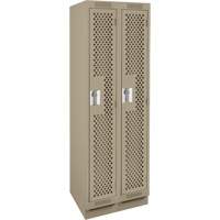 Clean Line Lockers, Bank of 2, 24" x 12" x 76", Steel, Beige, Rivet (Assembled), Perforated Pathway Supply LP