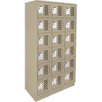 Assembled Lockerettes Clean Line Perforated Economy Lockers, 6 -tier, Bank of 3, 18" x 72" x 12", Steel Pathway Supply LP