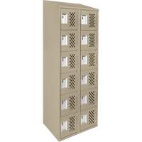 Assembled Lockerettes Clean Line Perforated Economy Lockers, 6 -tier, Bank of 2, 18" x 72" x 12", Steel Pathway Supply LP