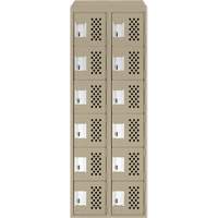 Assembled Lockerettes Clean Line Perforated Economy Lockers, 6 -tier, Bank of 2, 18" x 72" x 12", Steel Pathway Supply LP