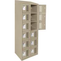 Assembled Lockerettes Clean Line Perforated Economy Lockers, 6 -tier, Bank of 2, 18" x 72" x 12", Steel Pathway Supply LP