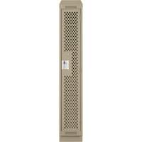 Clean Line Lockers, 12" x 15" x 82", Steel, Beige, Rivet (Assembled), Perforated Pathway Supply LP