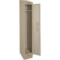 Clean Line Lockers, 12" x 15" x 82", Steel, Beige, Rivet (Assembled), Perforated Pathway Supply LP