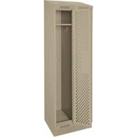Clean Line Lockers, Bank of 2, 24" x 15" x 82", Steel, Beige, Rivet (Assembled), Perforated Pathway Supply LP