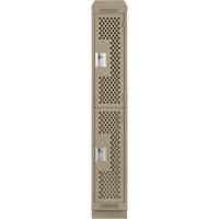 Casiers Clean Line, 2 niveaux, 12" x 12" x 82", Acier, Beige, Rivet (assembl&eacute;), Perfor&eacute; Pathway Supply LP