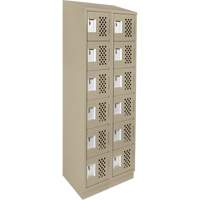 Assembled Lockerettes Clean Line Perforated Economy Lockers, 6 -tier, Bank of 2, 18" x 72" x 12", Steel Pathway Supply LP