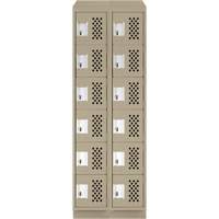 Assembled Lockerettes Clean Line Perforated Economy Lockers, 6 -tier, Bank of 2, 18" x 72" x 12", Steel Pathway Supply LP