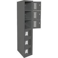 Clean-Line Perforated Lockerette, 6 -tier, 12" x 72" x 12", Steel Pathway Supply LP