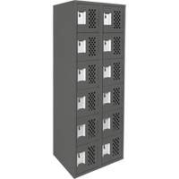 Clean-Line Perforated Lockerette, 6 -tier, Bank of 2, 12" x 72" x 12", Steel Pathway Supply LP