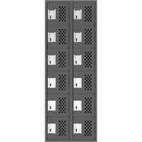 Clean-Line Perforated Lockerette, 6 -tier, Bank of 2, 12" x 72" x 12", Steel Pathway Supply LP