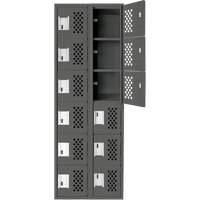 Clean-Line Perforated Lockerette, 6 -tier, Bank of 2, 12" x 72" x 12", Steel Pathway Supply LP