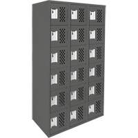 Clean-Line Perforated Lockerette, 6 -tier, Bank of 3, 12" x 72" x 12", Steel Pathway Supply LP