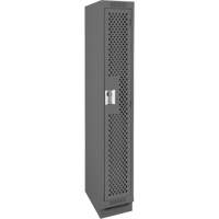 Clean Line Lockers, 12" x 12" x 76", Steel, Charcoal, Rivet (Assembled), Perforated Pathway Supply LP