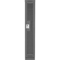 Clean Line Lockers, 12" x 12" x 76", Steel, Charcoal, Rivet (Assembled), Perforated Pathway Supply LP