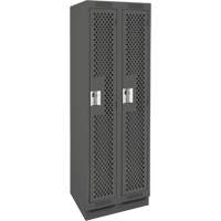 Clean Line Lockers, Bank of 2, 24" x 12" x 76", Steel, Charcoal, Rivet (Assembled), Perforated Pathway Supply LP
