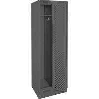 Clean Line Lockers, Bank of 2, 24" x 12" x 76", Steel, Charcoal, Rivet (Assembled), Perforated Pathway Supply LP