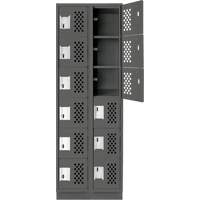 Clean-Line Perforated Lockerette, 6 -tier, Bank of 2, 12" x 72" x 12", Steel Pathway Supply LP