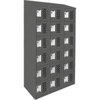 Assembled Lockerettes Clean Line Perforated Economy Lockers, 6 -tier, Bank of 3, 18" x 72" x 12", Steel Pathway Supply LP