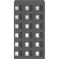Assembled Lockerettes Clean Line Perforated Economy Lockers, 6 -tier, Bank of 3, 18" x 72" x 12", Steel Pathway Supply LP