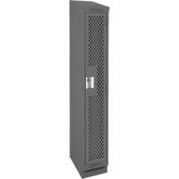 Clean Line Lockers, 12" x 15" x 82", Steel, Charcoal, Rivet (Assembled), Perforated Pathway Supply LP