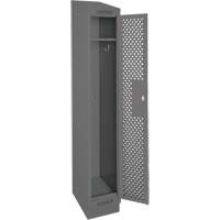 Clean Line Lockers, 12" x 15" x 82", Steel, Charcoal, Rivet (Assembled), Perforated Pathway Supply LP