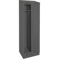 Clean Line Lockers, Bank of 2, 24" x 15" x 82", Steel, Charcoal, Rivet (Assembled), Perforated Pathway Supply LP