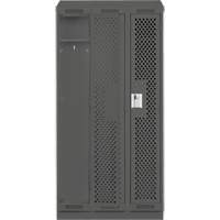 Clean Line Lockers, Bank of 3, 36" x 15" x 82", Steel, Charcoal, Rivet (Assembled), Perforated Pathway Supply LP