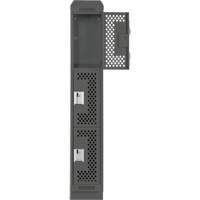 Clean Line Lockers, 3 -tier, 12" x 18" x 82", Steel, Charcoal, Rivet (Assembled), Perforated Pathway Supply LP