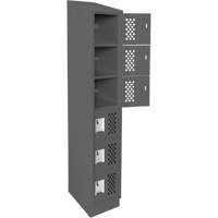 Assembled Lockerettes Clean Line Perforated Economy Lockers, 6 -tier, 18" x 72" x 12", Steel Pathway Supply LP