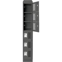 Assembled Lockerettes Clean Line Perforated Economy Lockers, 6 -tier, 18" x 72" x 12", Steel Pathway Supply LP