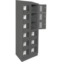 Assembled Lockerettes Clean Line Perforated Economy Lockers, 6 -tier, Bank of 2, 18" x 72" x 12", Steel Pathway Supply LP