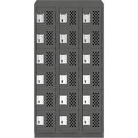 Assembled Lockerettes Clean Line Perforated Economy Lockers, 6 -tier, Bank of 3, 18" x 72" x 12", Steel Pathway Supply LP
