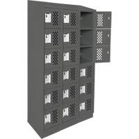 Assembled Lockerettes Clean Line Perforated Economy Lockers, 6 -tier, Bank of 3, 18" x 72" x 12", Steel Pathway Supply LP