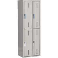 Concorde Heavy-Duty Lockers, 2 -tier, Bank of 2, 24" x 18" x 72", Steel, Grey, Welded (Assembled) Pathway Supply LP